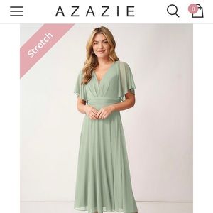 Azazie Tinsley MIDI Bridesmaid Dress in Dusty Sage